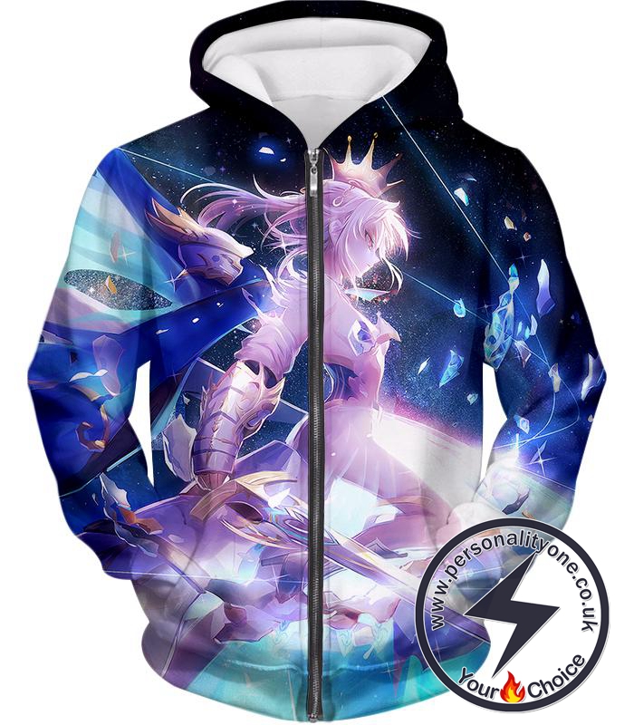 Fate Stay Night Arturia Pendragon The King Cool Action Zip Up Hoodie